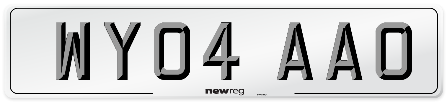 WY04 AAO Number Plate from New Reg